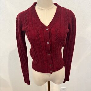 PRADA Cable-Knit Mohair Wool Cardigan – Size IT 40 (US ~4–6)